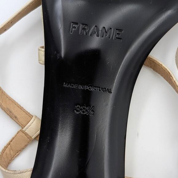 Frame Le Braxton Strappy Sandal Women's Square Toe Cream Size US8 EU38.5 - Picture 9 of 11